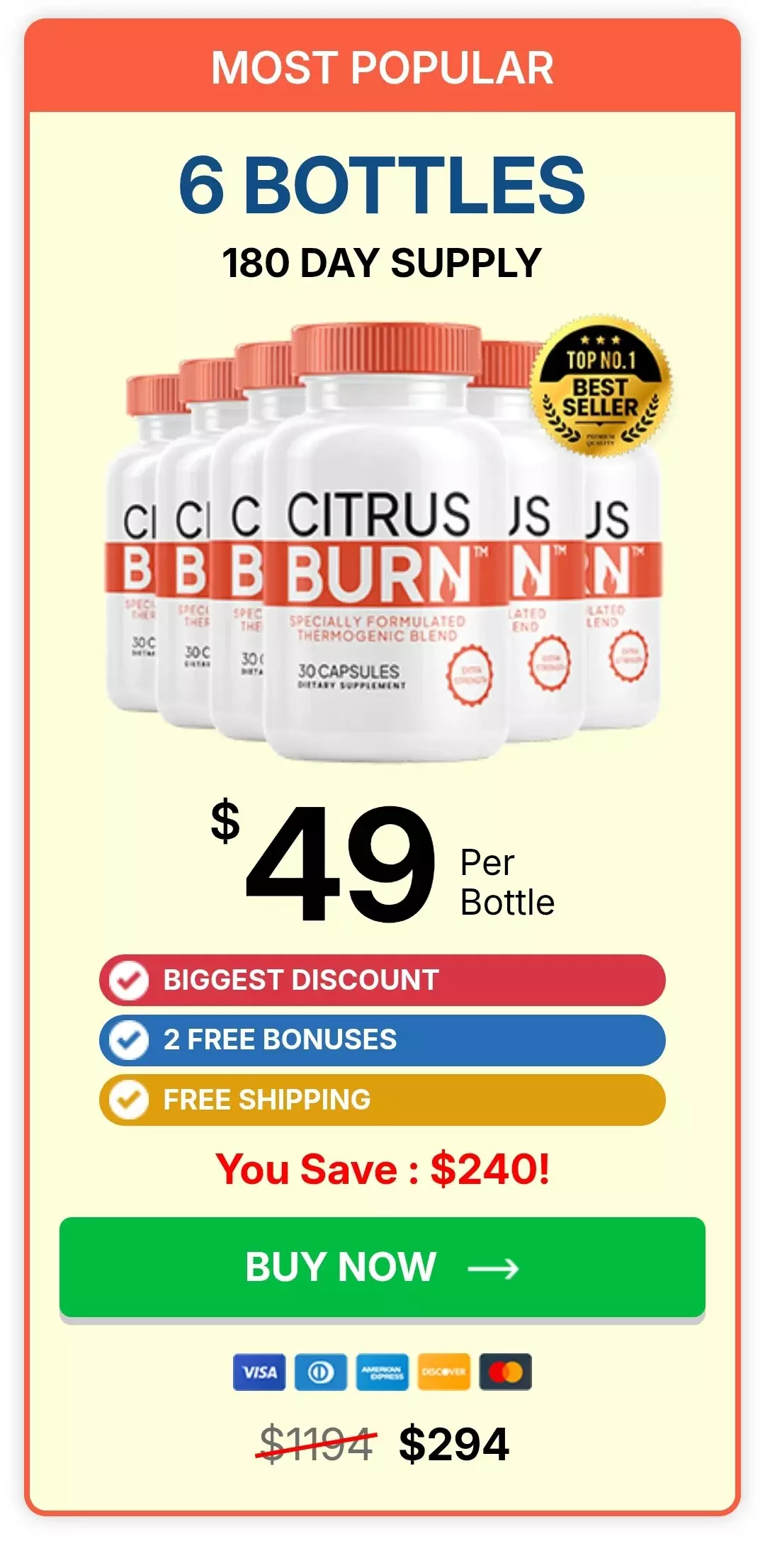 CitrusBurn™ 6 bottles pricing